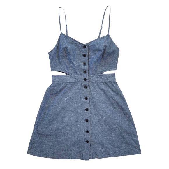 Madewell Chambray Cutout Summer Dress - Picture 3 of 8